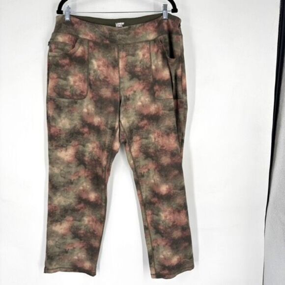 Lands' End Women's Tie Dye High-Rise Slim Flat Front Leggings Multicolor Size 1X - Picture 2 of 14